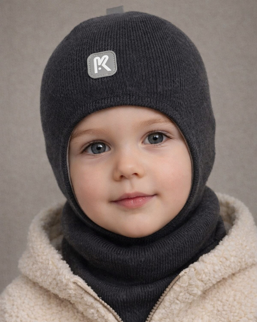 Шапка и снуд ПриКиндер U-Sp232724 Графит - фото 1