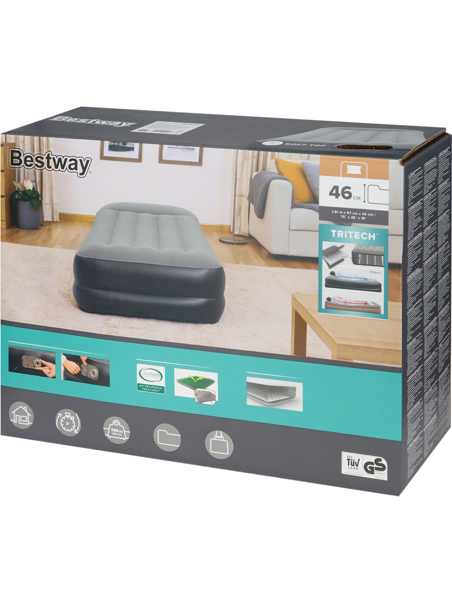 Надувная кровать Bestway Трайтэк с встроенным электронасосом / 1,91м*97см*46см - фото 6