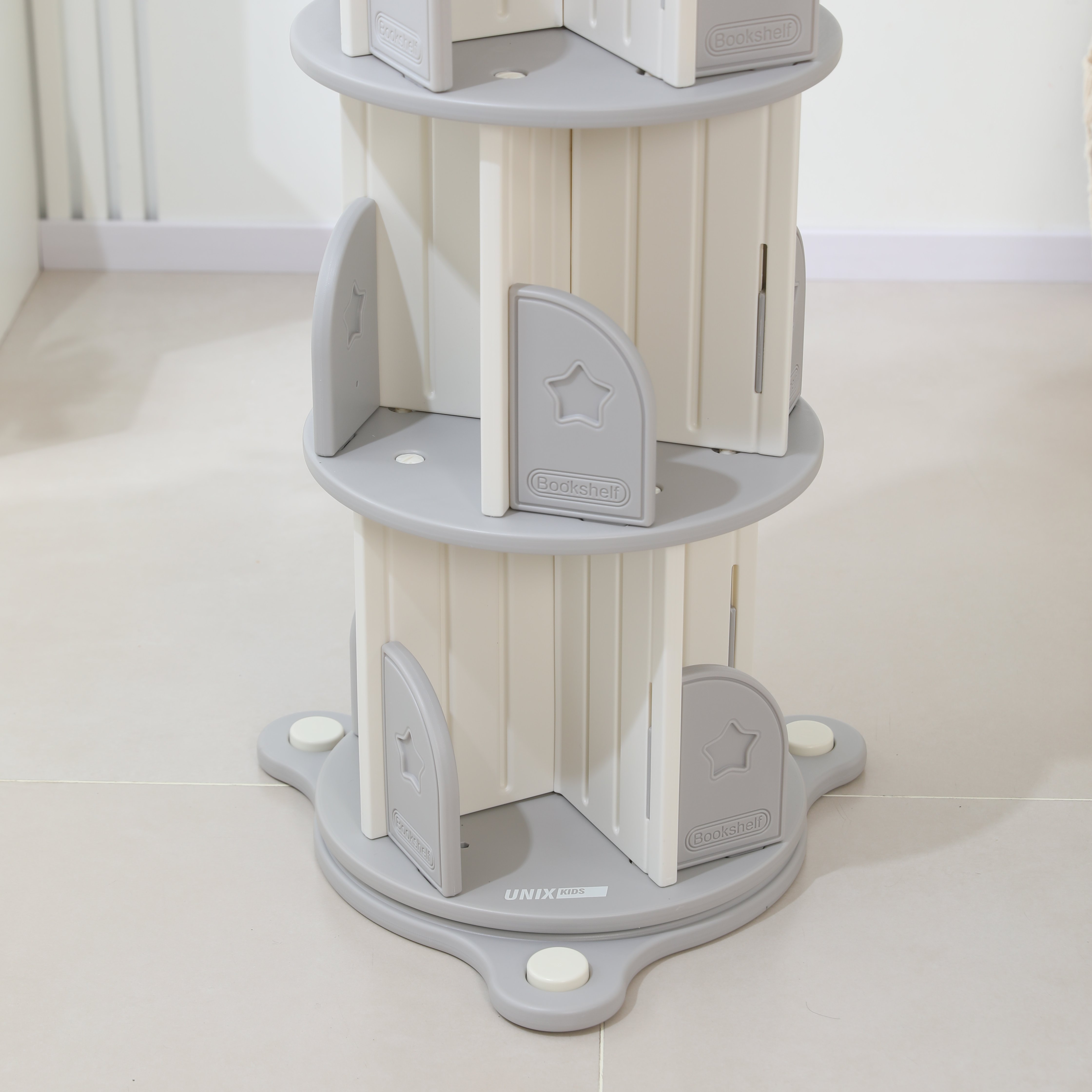 Стеллаж для книг UNIX Kids Star 4 levels Grey - фото 19