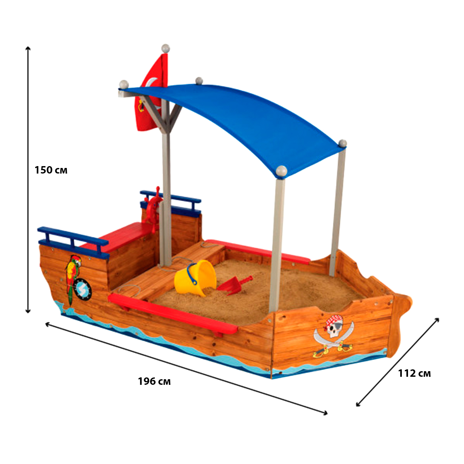 Песочница KidKraft Пиратская лодка 00128_KE - фото 8