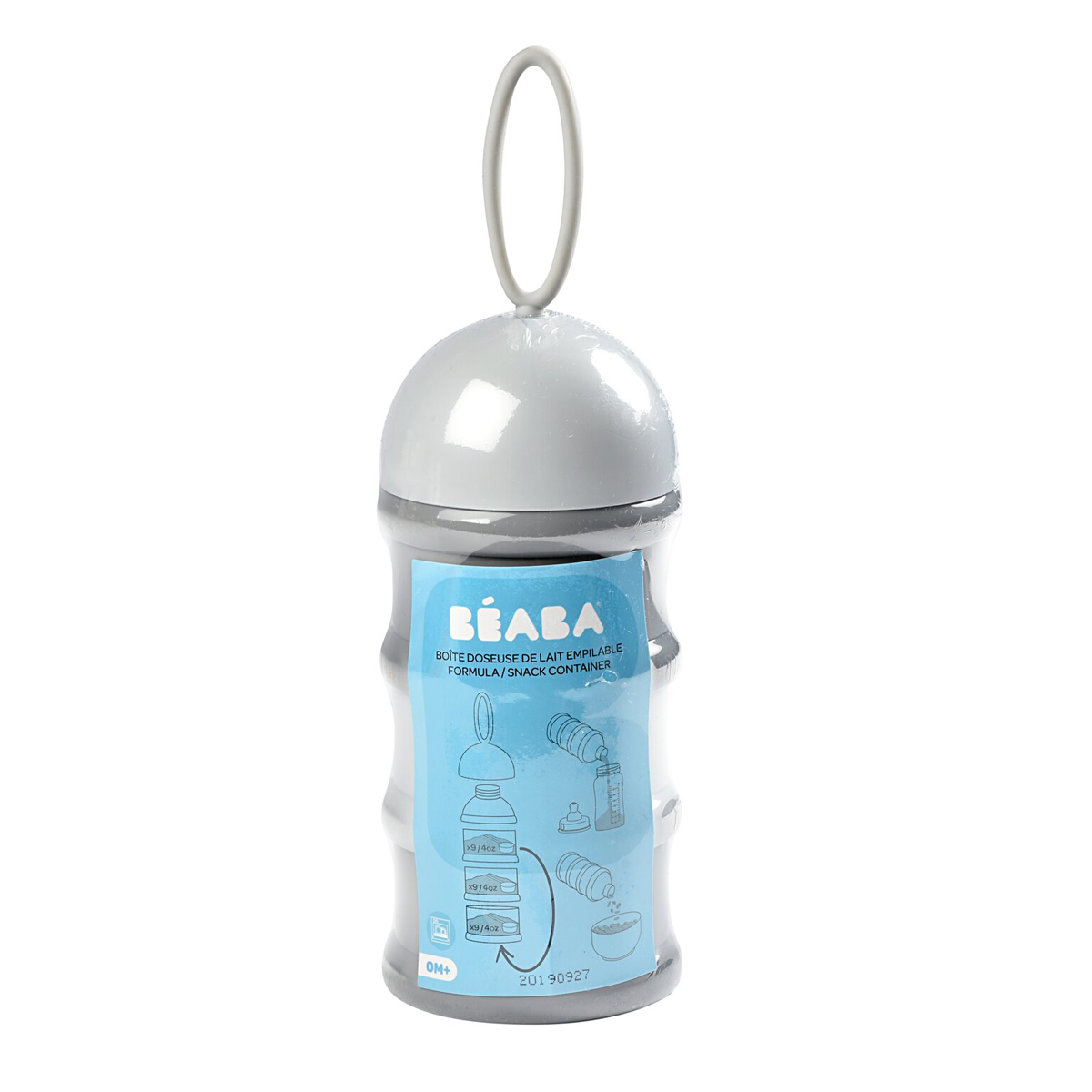 Контейнер для детского питания BEABA сыпучих смесей и снеков, 3 секции, серый - фото 2