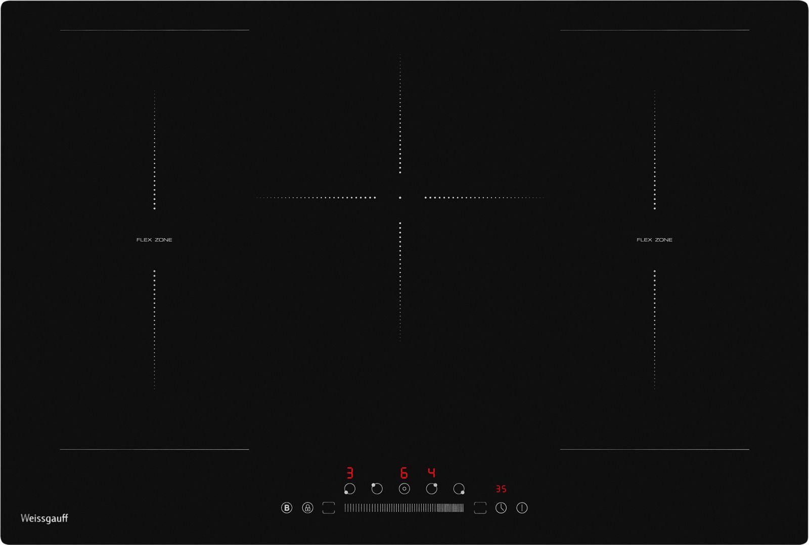 Варочная панель WEISSGAUFF HI 750 BSC Dual Flex, 5 зон, ширина 77 см, функция Flex Zone - фото 10