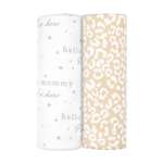 Комплект пелёнок Mjolk Sand Leopard и Hello Mommy 2 шт 120х85 см
