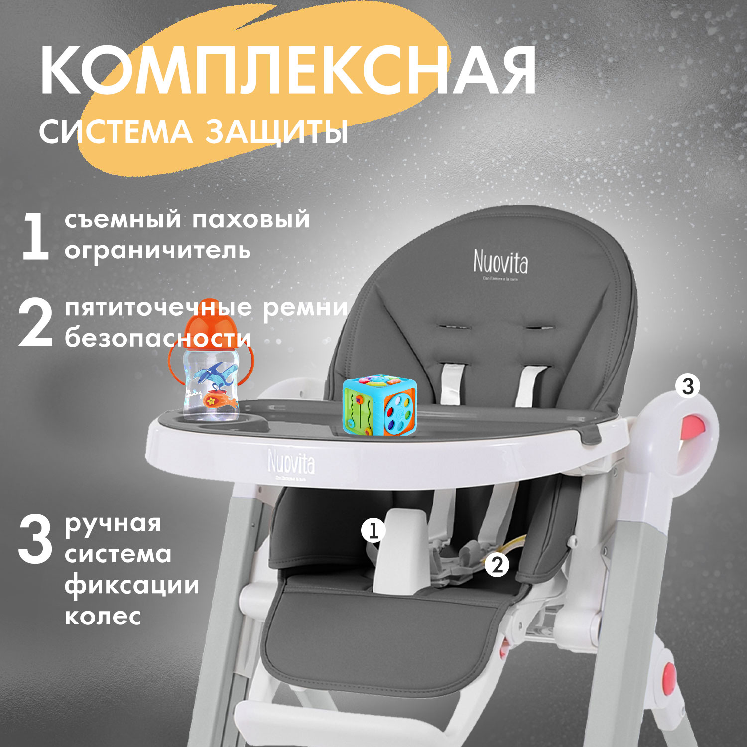 Стульчик для кормления Nuovita Futuro Bianco 2 в 1 - фото 4