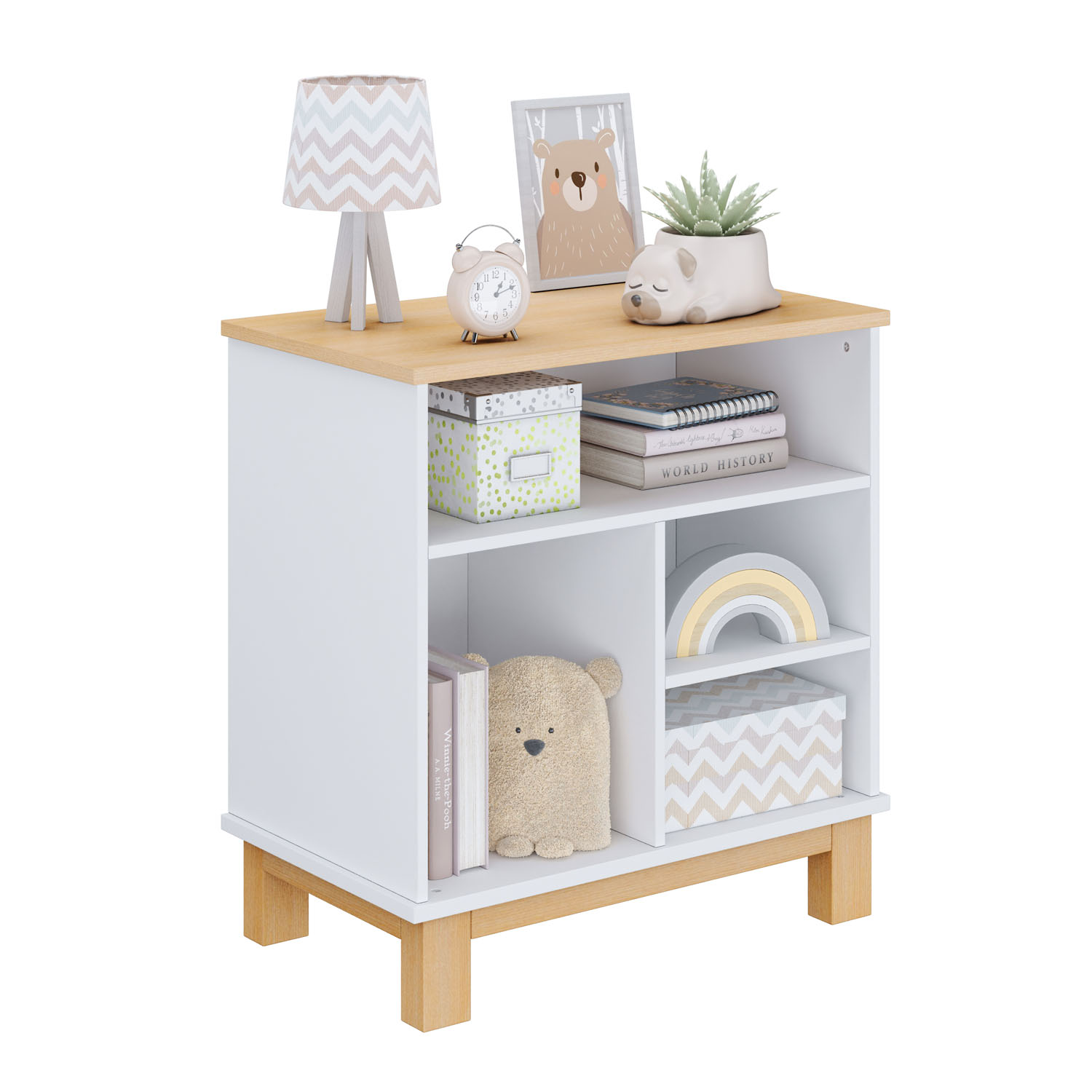 Комод для игрушек и книг Polini kids Белый-натуральный - фото 14