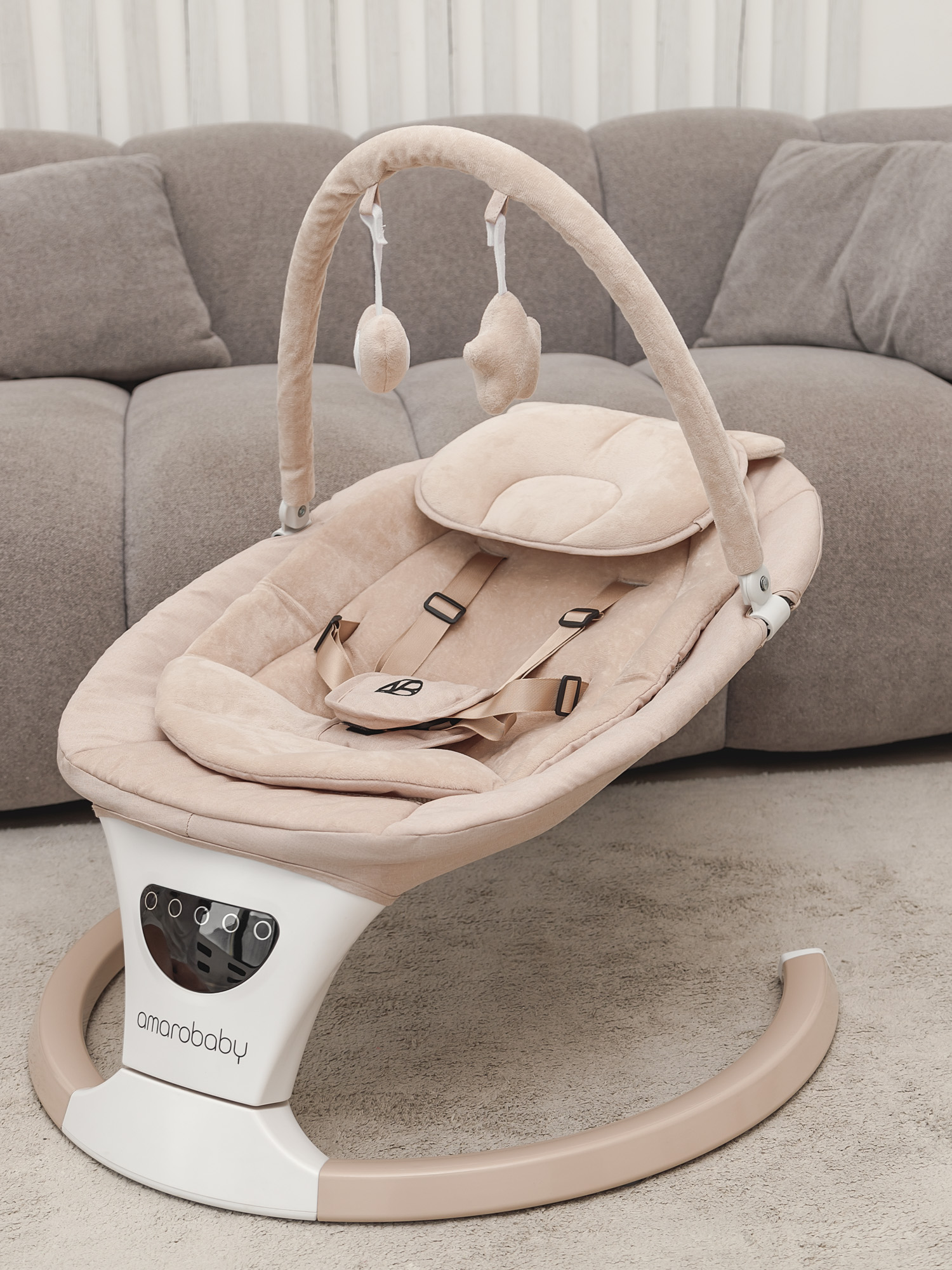 Качели Amarobaby Teddy swing бежевый - фото 23