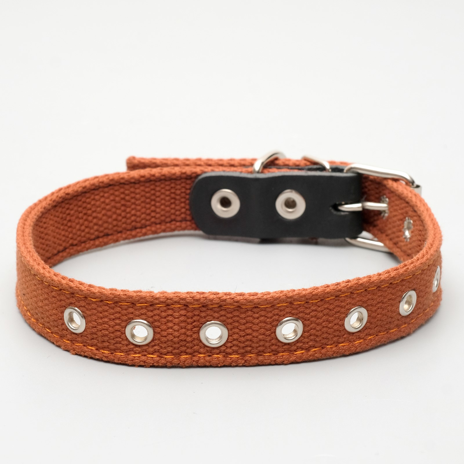 Ошейник Пижон брезентовый щенячий двухслойный 54 х 2.5 см коричневый - фото 2