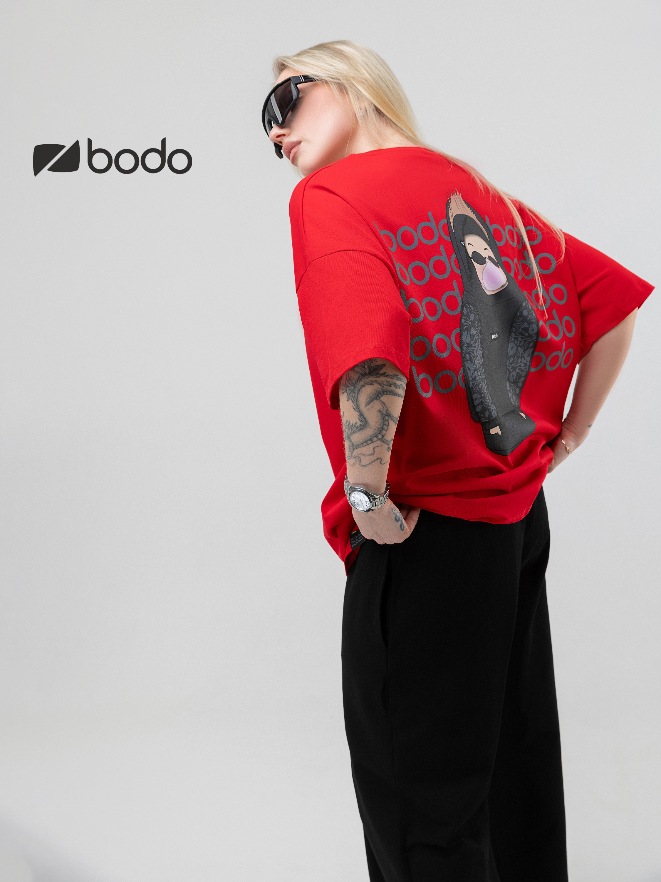 Футболка Bodo 36-138MU_красный (черный) - фото 5