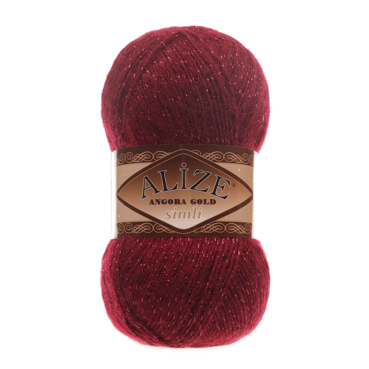 Пряжа Alize для шарфов полушерсть Angora Gold Simli 100 гр 500 м 5 мотков 57 бордовый - фото 6