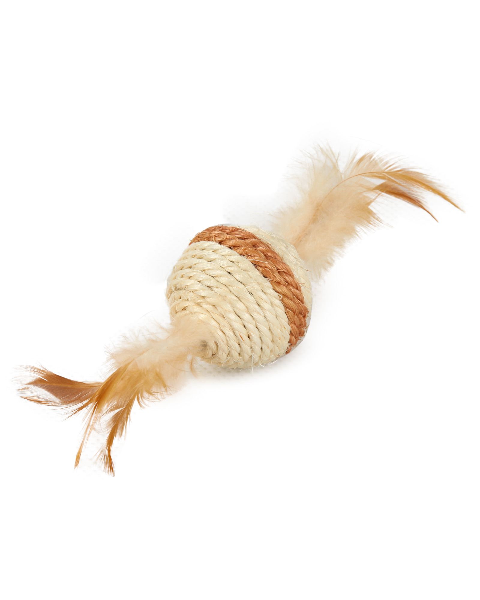 Изображение товара Барбакс Покатайка — игрушка для кошек из сизаля с перьями