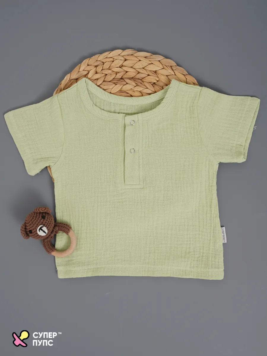 Рубашка и шорты Супер Пупс кост/мус/рубшорты/лайм - фото 3