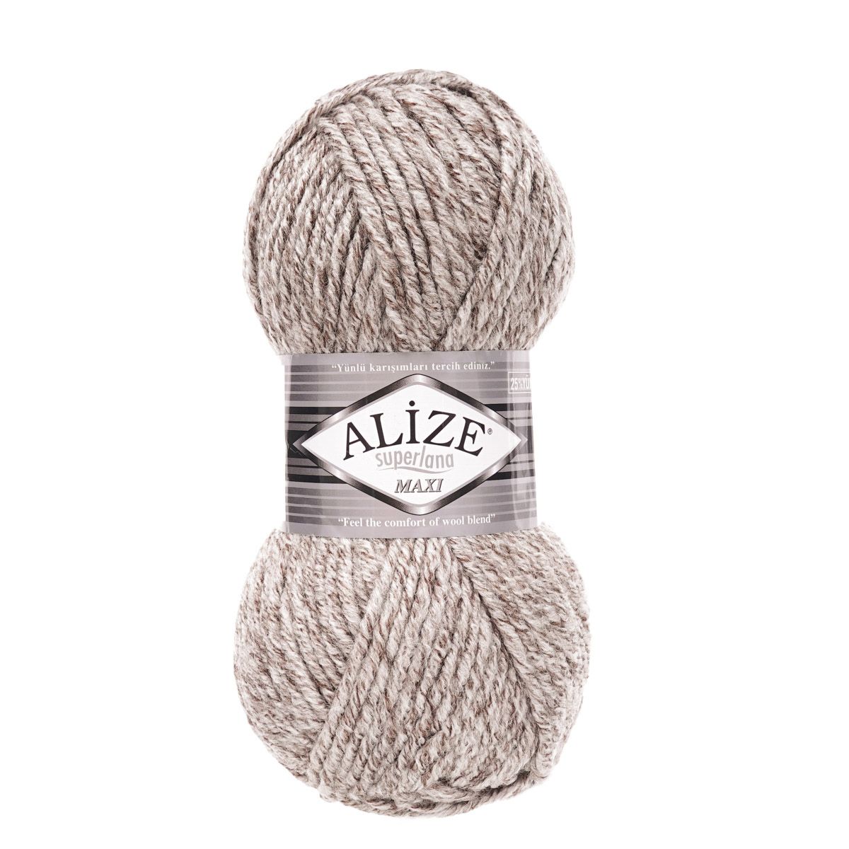 Пряжа Alize полушерстяная теплая Superlana maxi 100г 100м 5 шт 803 молочно-коричневый жаспе - фото 6