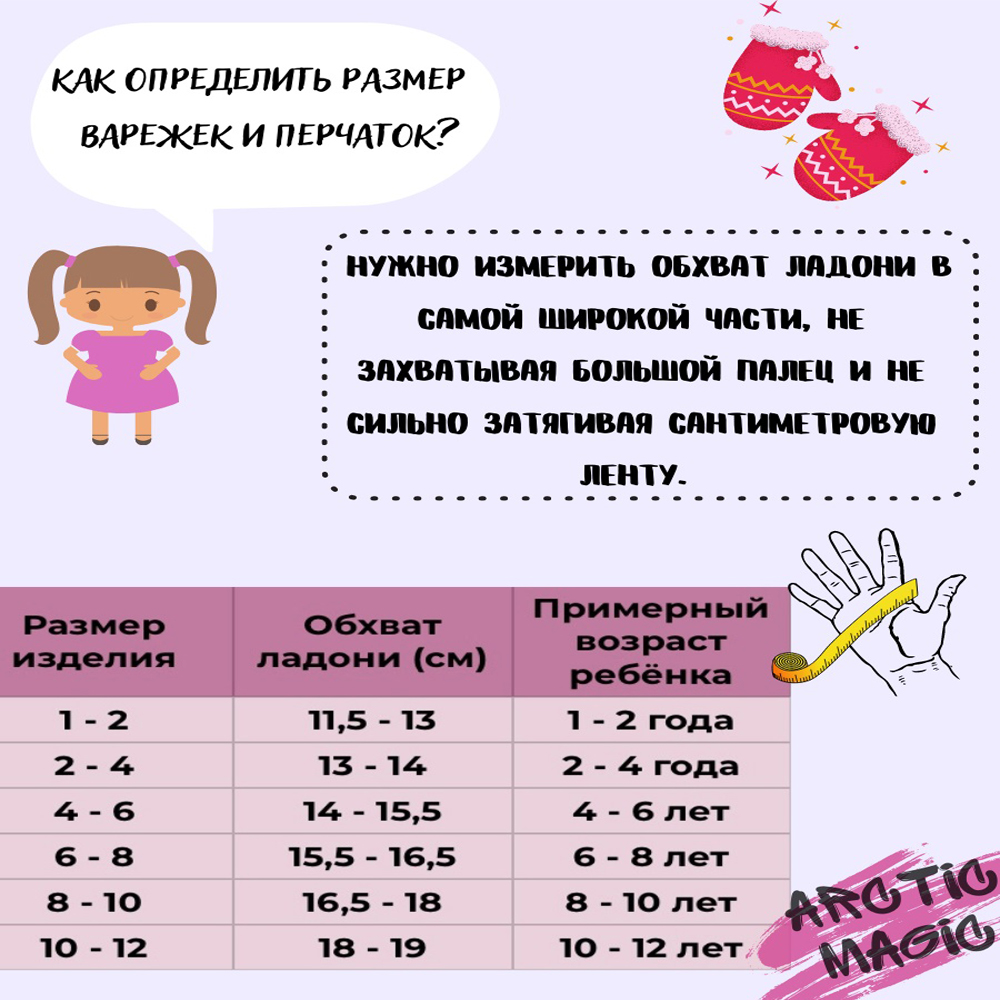 Варежки ARCTICMAGIC Р-321пыльная роза - фото 3