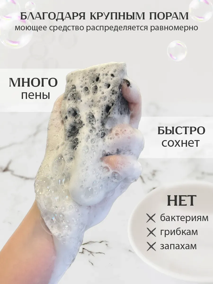 Губки PRO CLEANLY для мытья посуды большие для кухни набор - фото 3