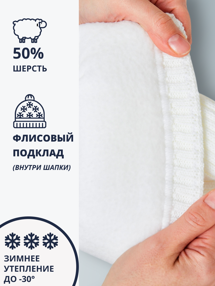 Шапка и снуд NYCkids NYC-H-53-poloski-whiteG - фото 6