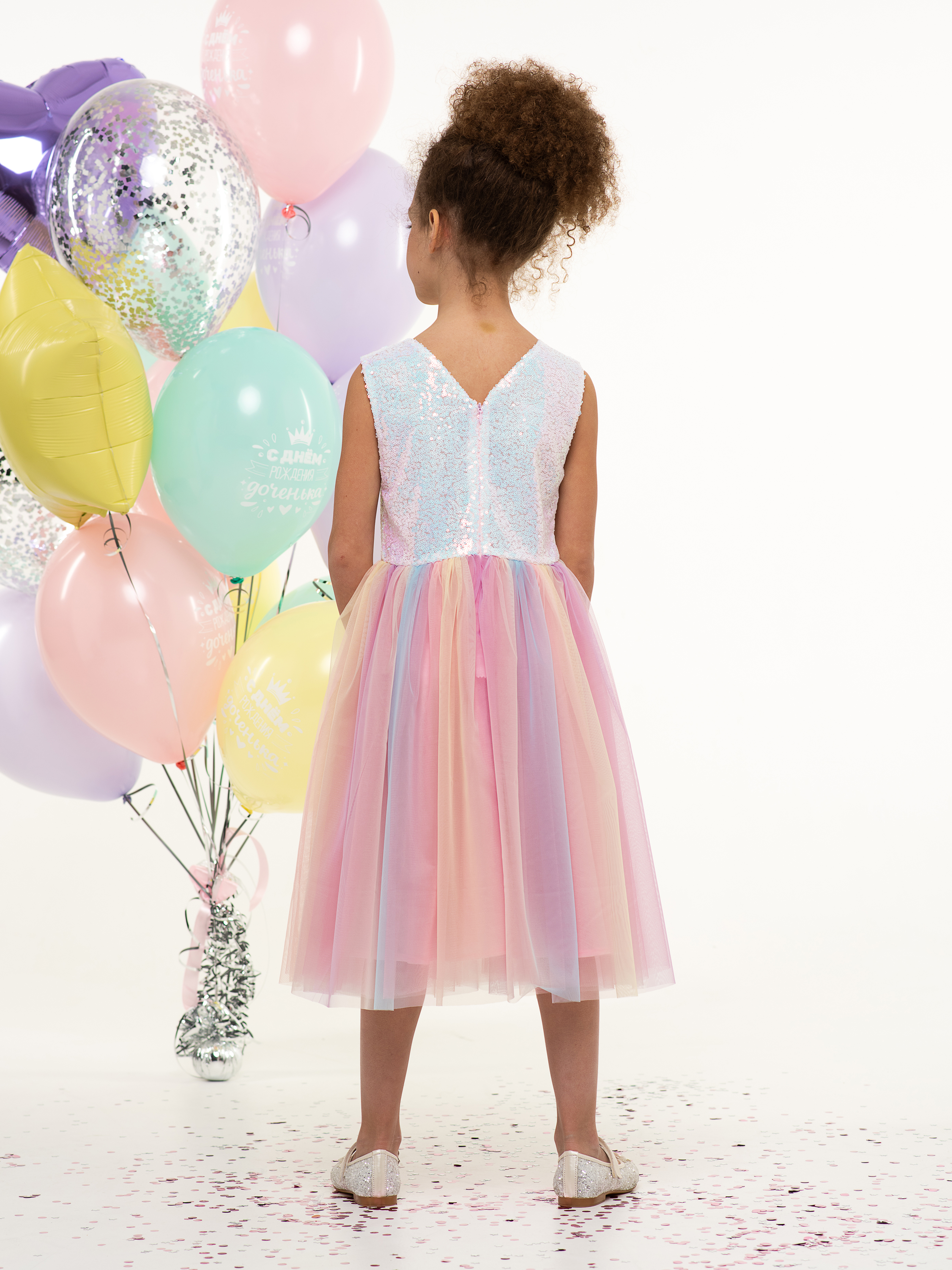 Платье LisaWeta D368 розовый - фото 6