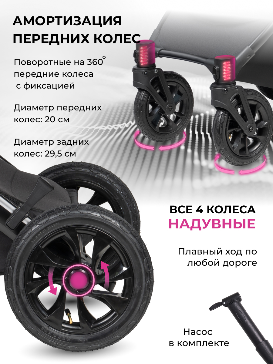 Коляска 3в1 Farfello Molly Trio черный - фото 8