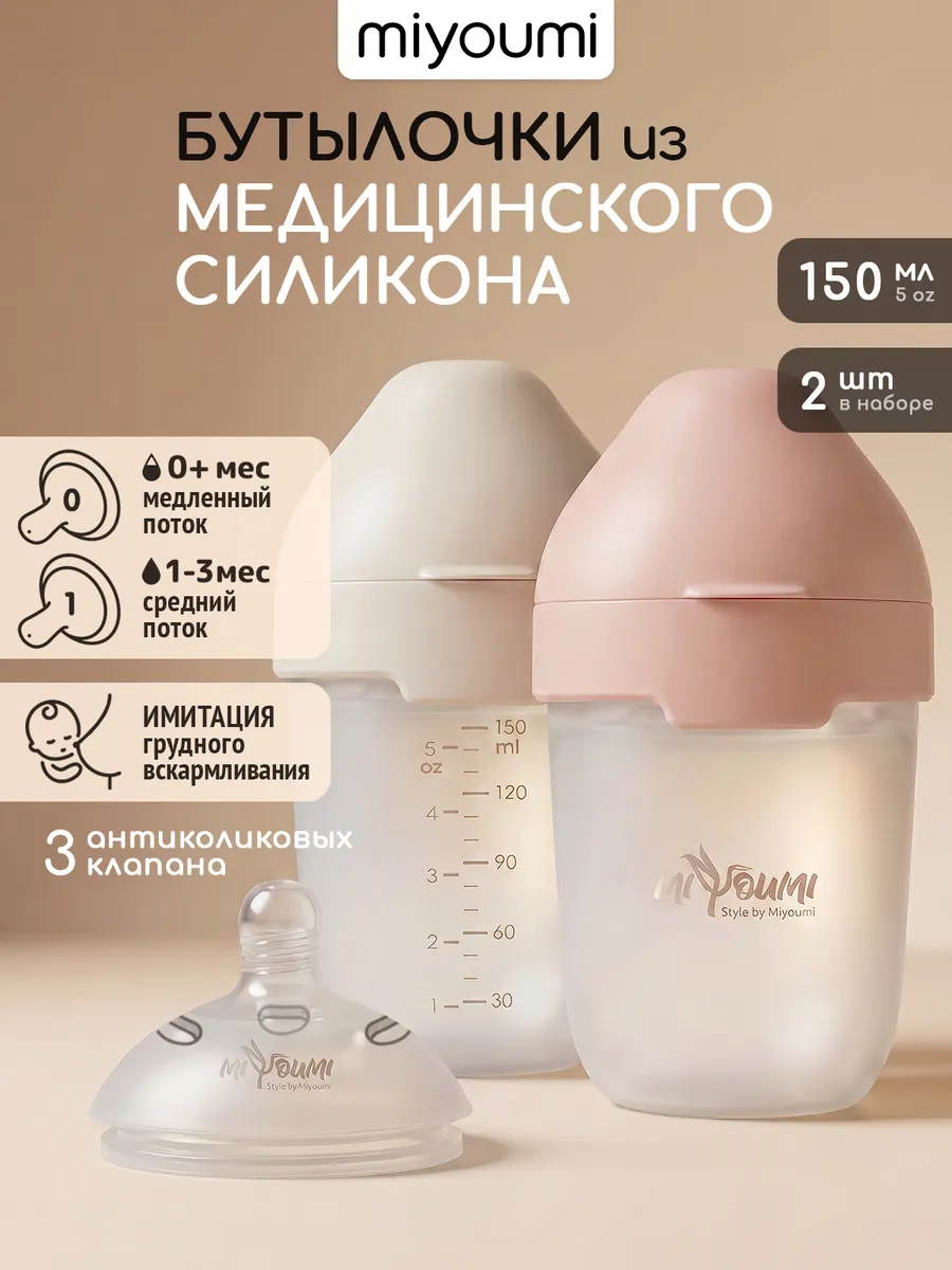 Бутылочка Miyoumi Anti-Colic 150 мл 2 шт. - фото 1