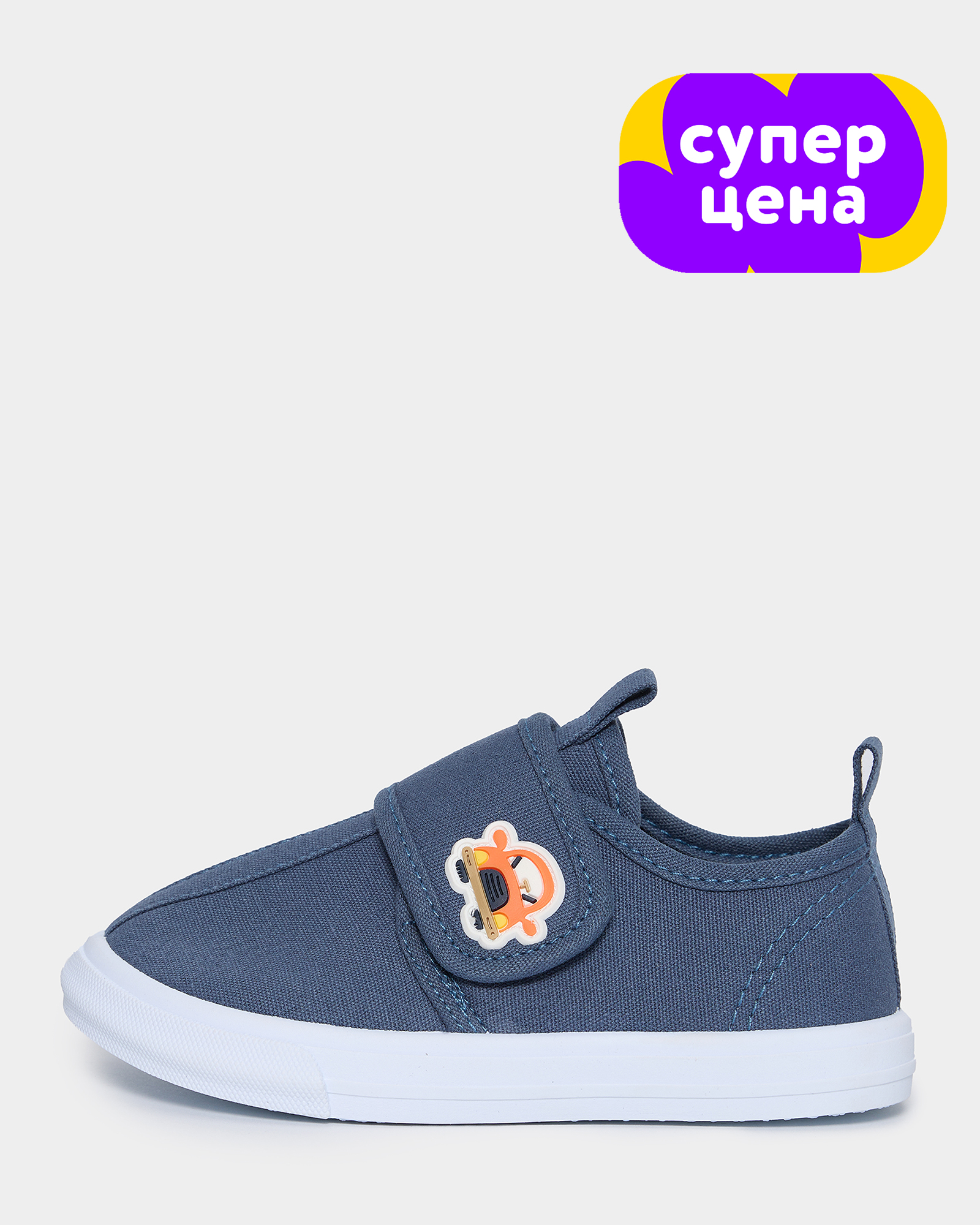 Изображение товара Детские текстильные кеды Tombi 24 с яркой нашивкой и ремешком велкро