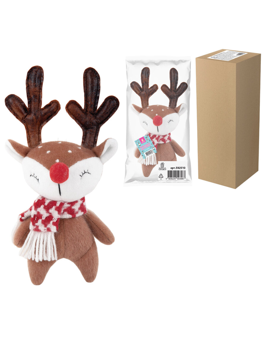 Украшение новогоднее Золотая сказка Олененок в шарфе - фото 5