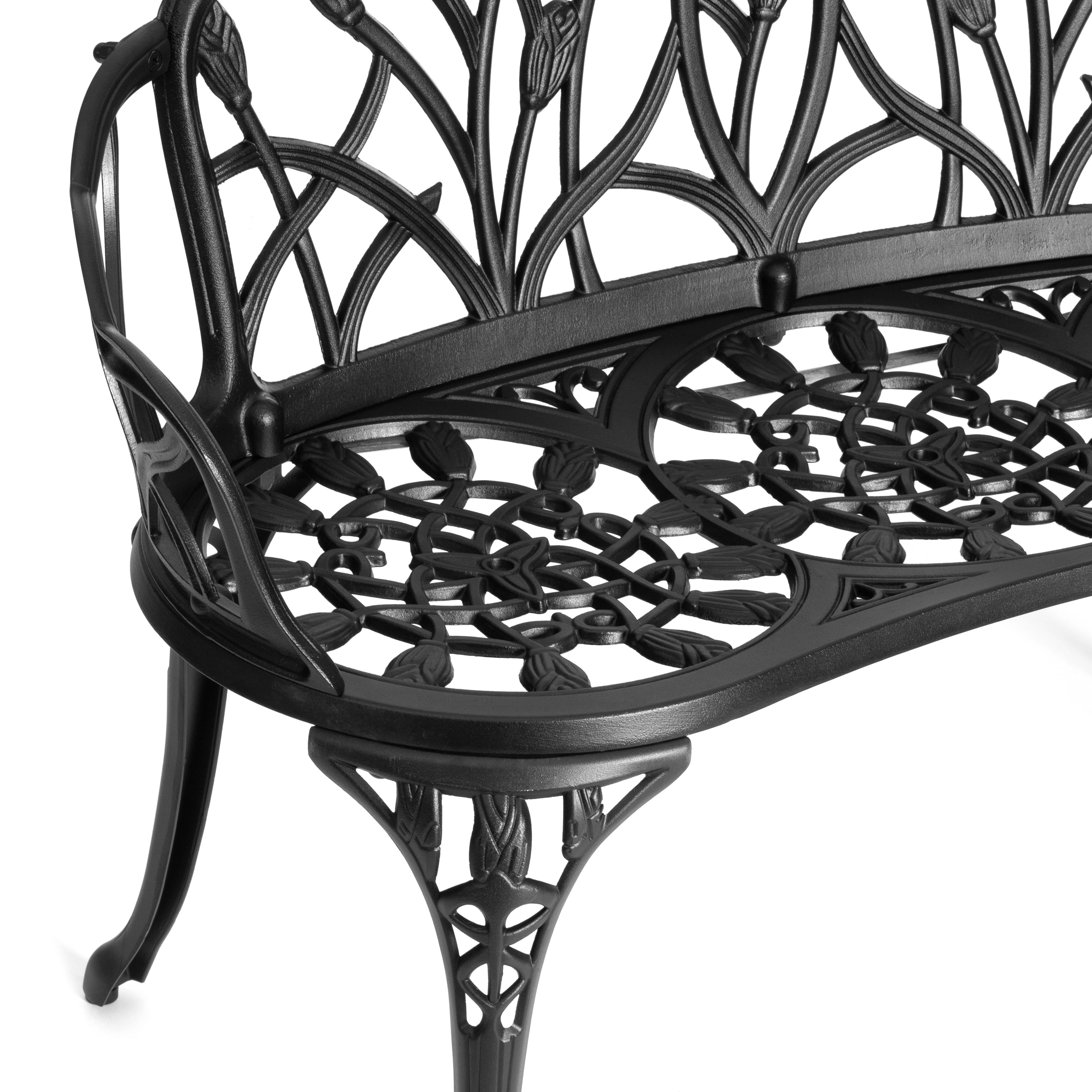 Садовая скамья TETCHAIR Штраус алюминиевый сплав черный - фото 7