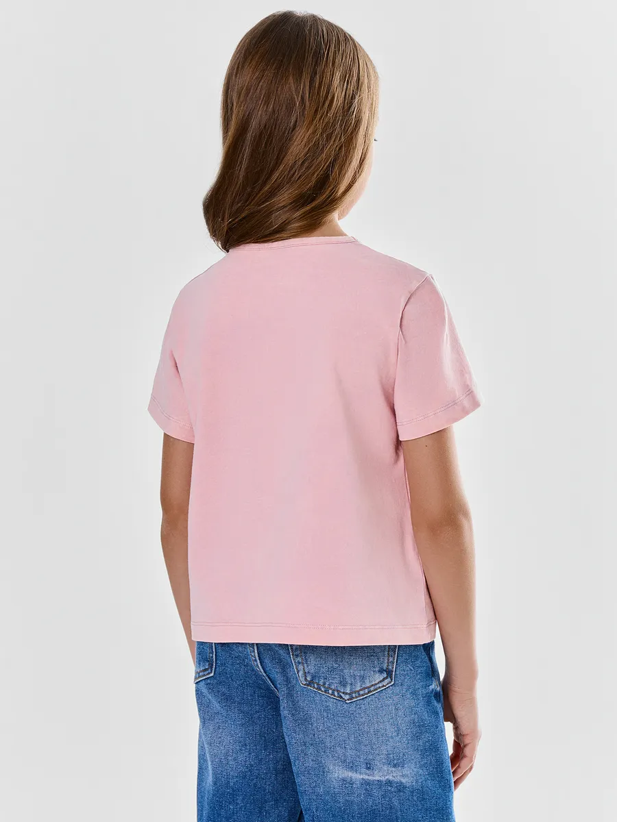 Футболка Mark Formelle (Марк Формэль) 117946/ACID WASH сиреневый +печать - фото 3