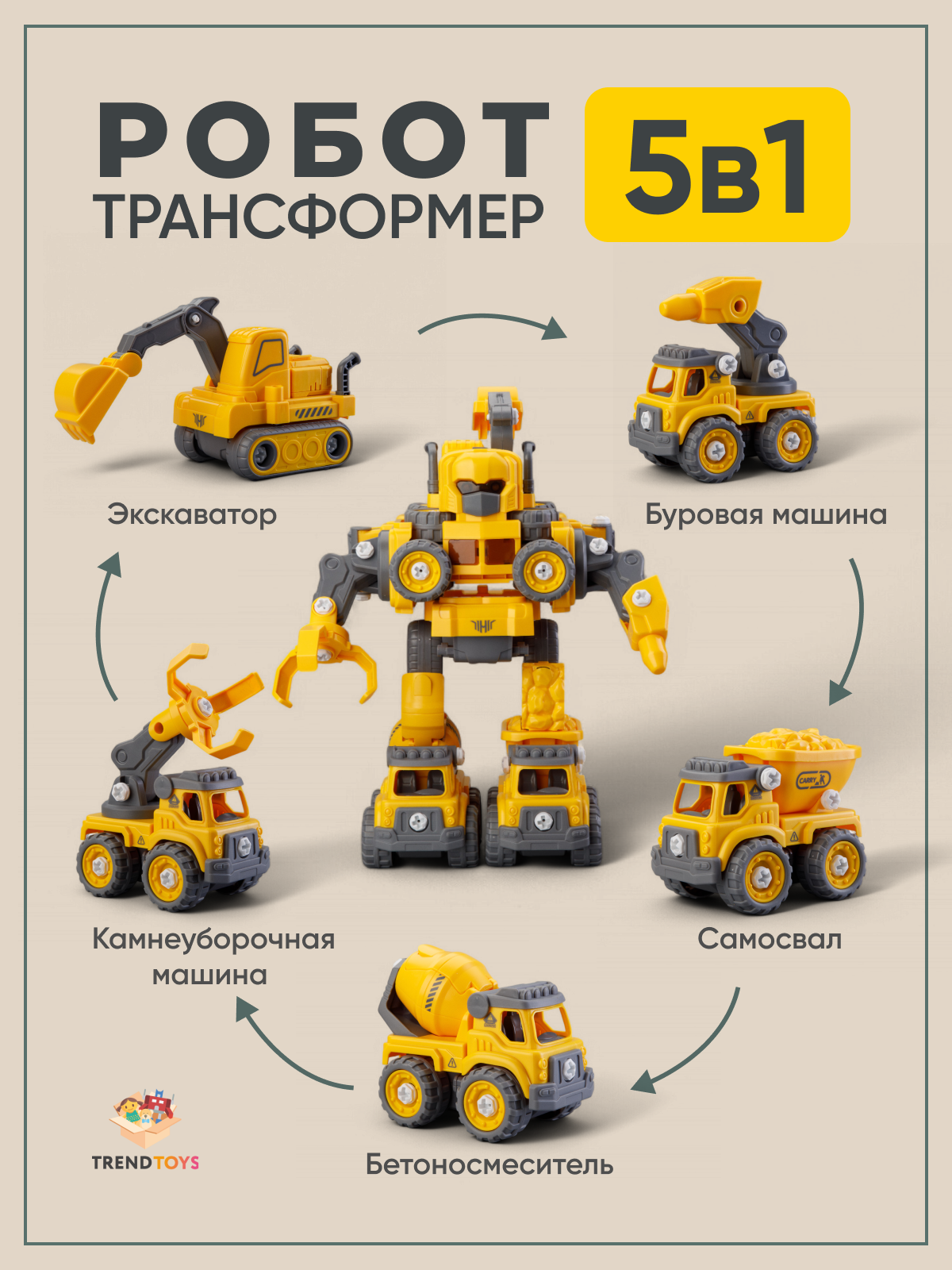 Робот трансформер 5в1 TrendToys Робот трансформер 5в1 TT139 - фото 3