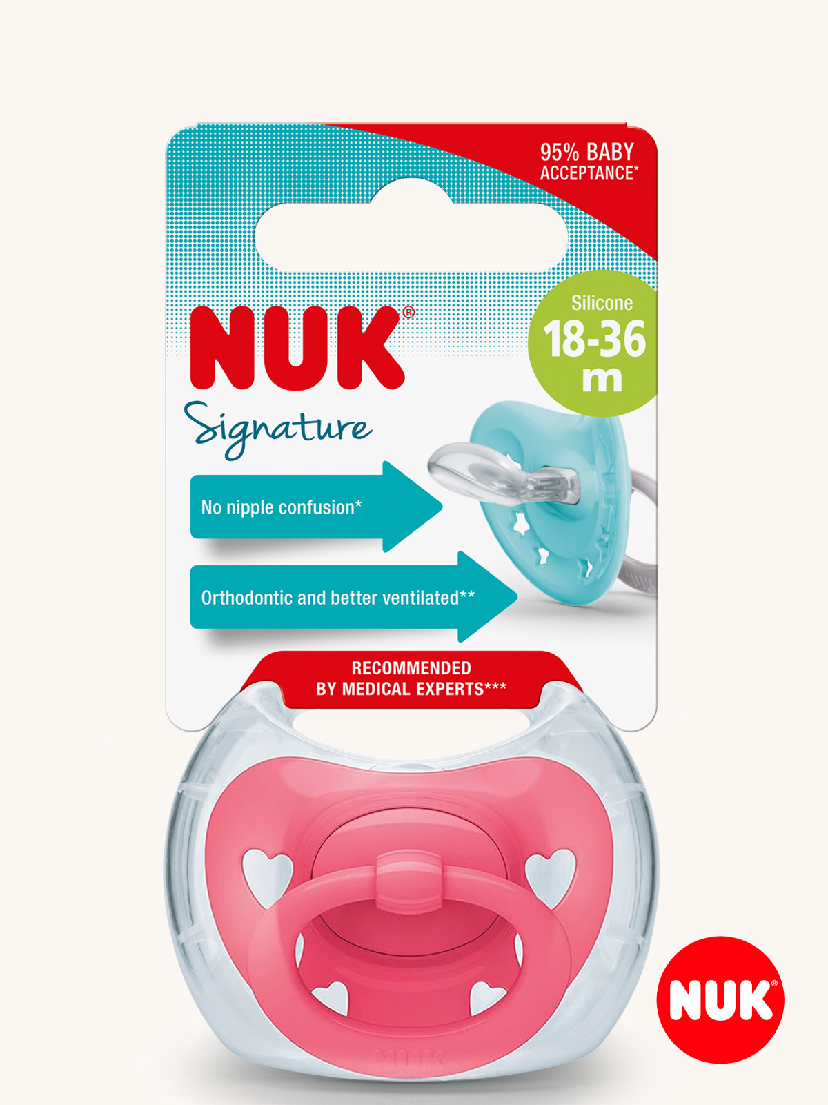 Пустышка Nuk силикон ортодонтическая от 18 мес. 1 шт. - фото 1