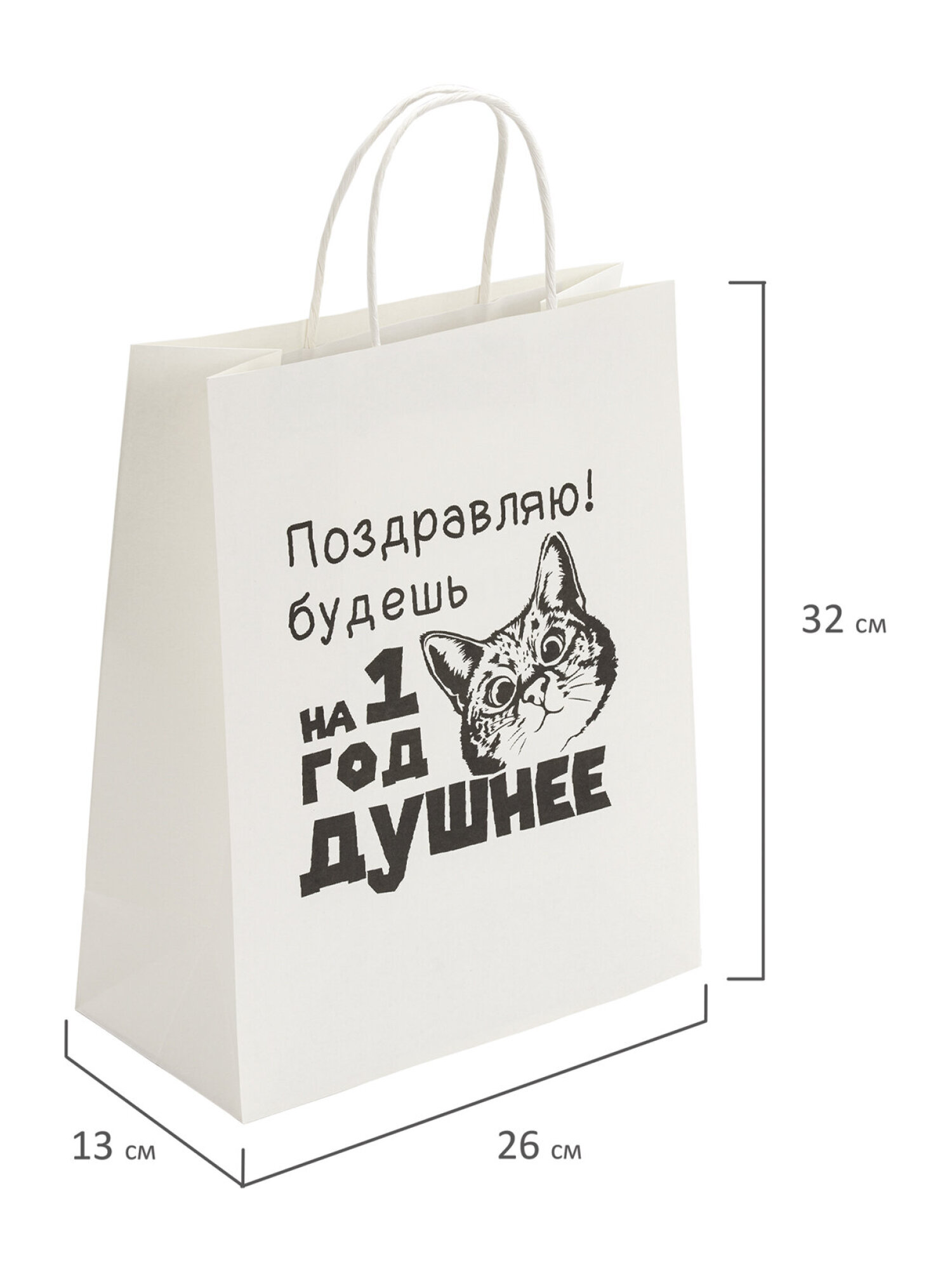 Пакет подарочный Золотая сказка большой крафтовый на день рождения - фото 11