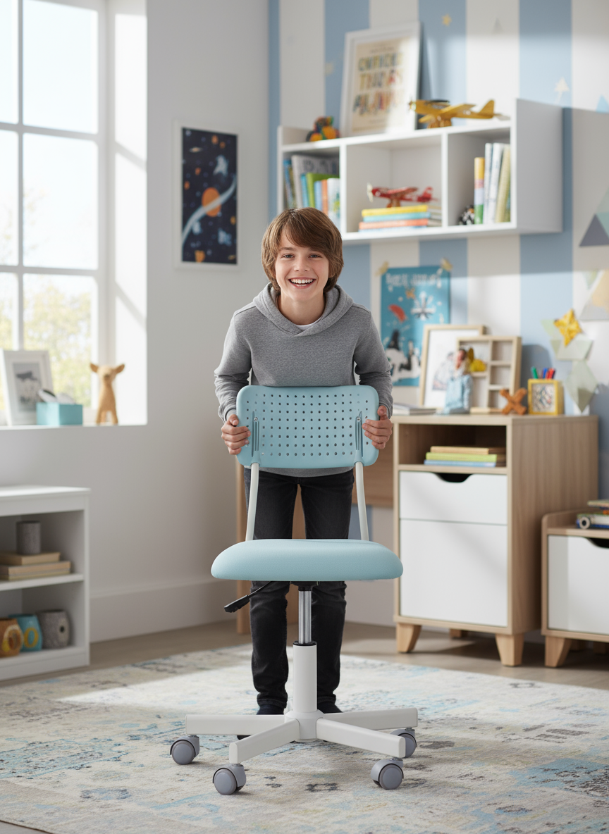 Изображение товара Компьютерное кресло TETCHAIR Funny голубое для детей подростков универсальная регулировка Изображение товара Компьютерное кресло TETCHAIR Funny голубое для детей подростков универсальная регулировка