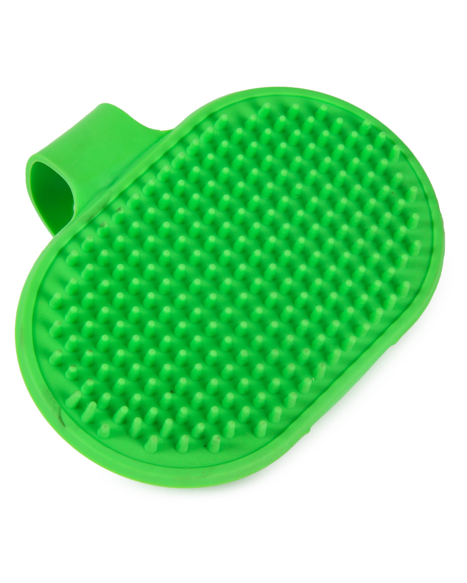 Щётка-массажёр Barbaks из термопластичной резины для ухода за питомцем зеленая 15*11.5см - фото 2