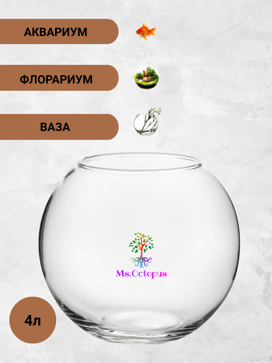 Аквариум Ms.Octopus шар 4 л - фото 2