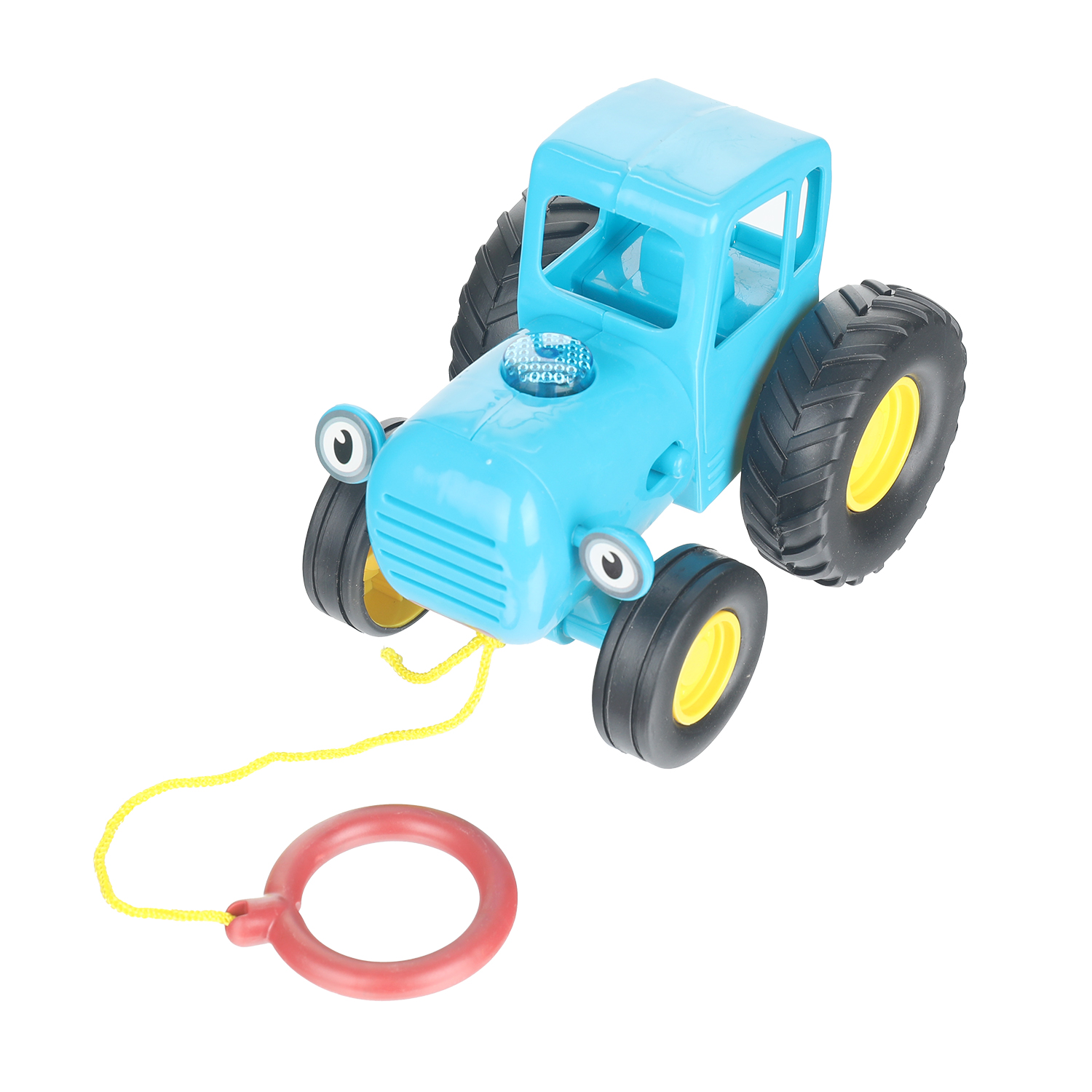 Каталка УМка Синий трактор на веревочке голубой - фото 1