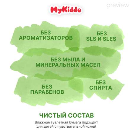 Влажные салфетки MyKiddo 4 упак. 96 шт.