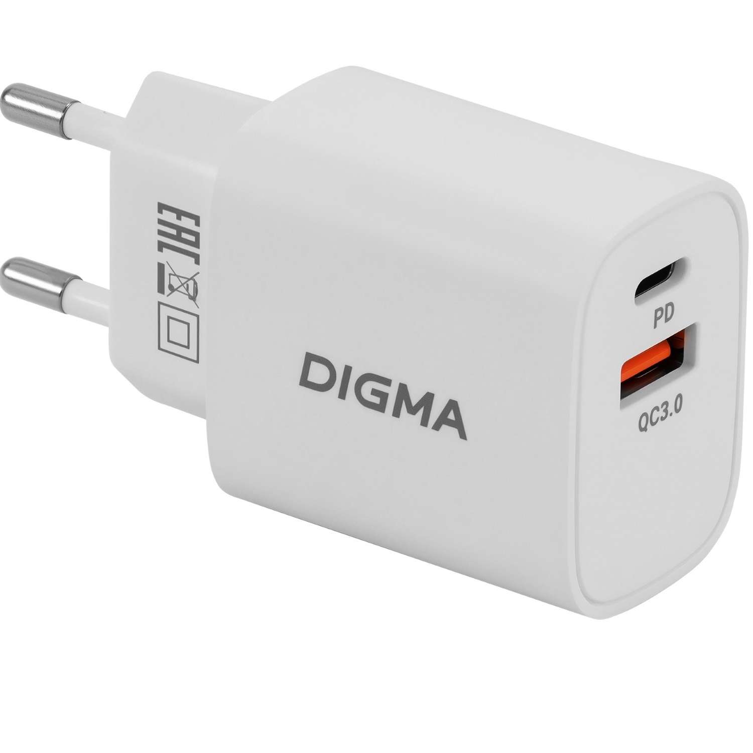 Сетевое зарядное устройство Digma 30W 3A USB-C/USB-A - фото 3