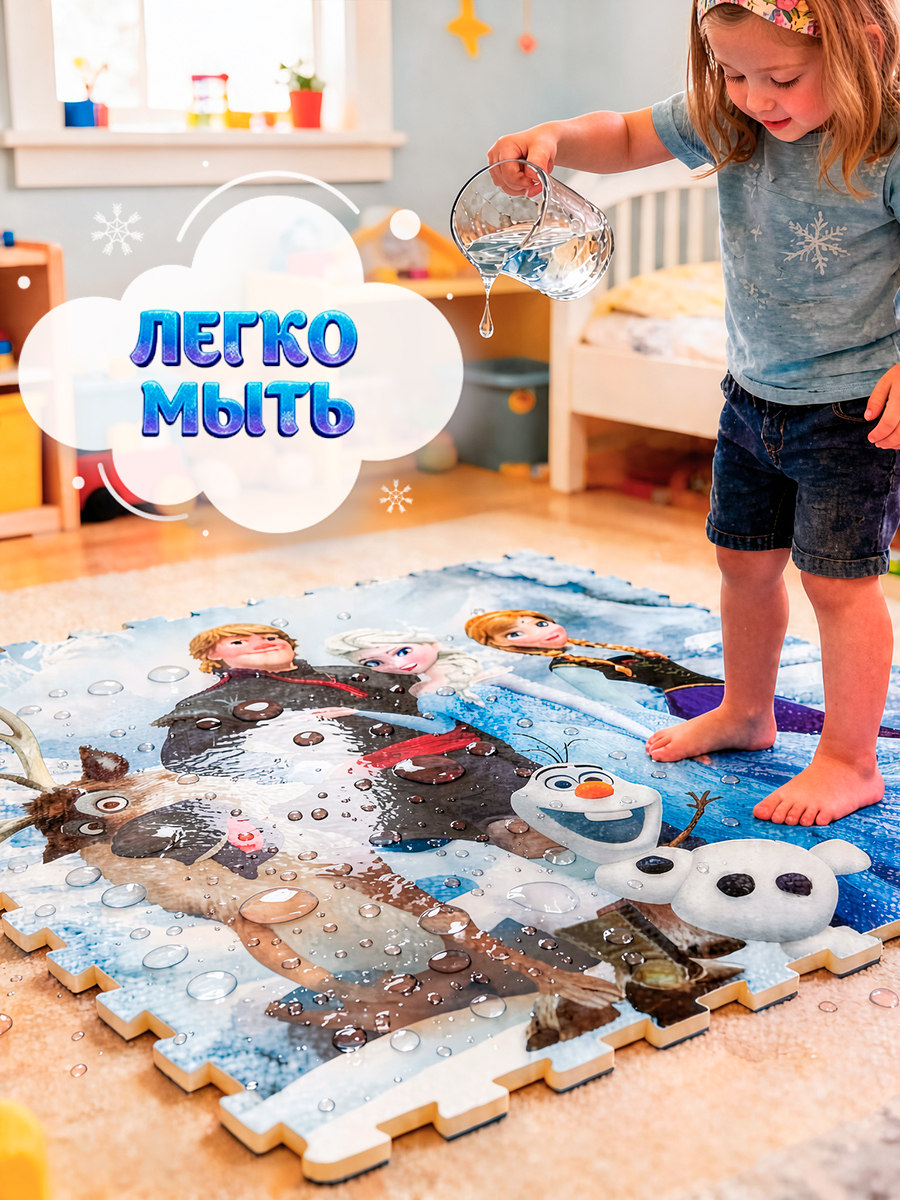 Пазл мягкий Disney Холодное сердце 93х93х см - фото 5