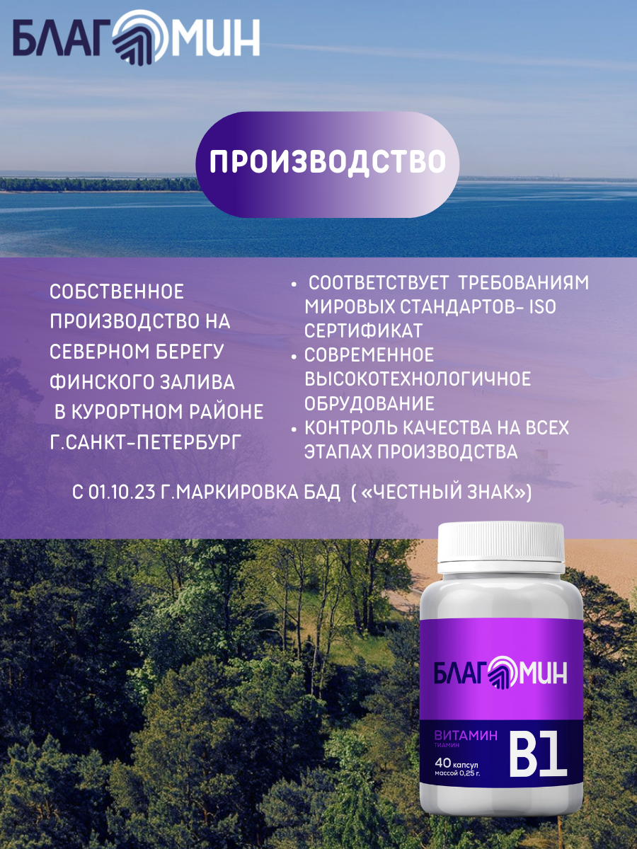 БАД Благомин Витамин В1 тиамин №40 - фото 8