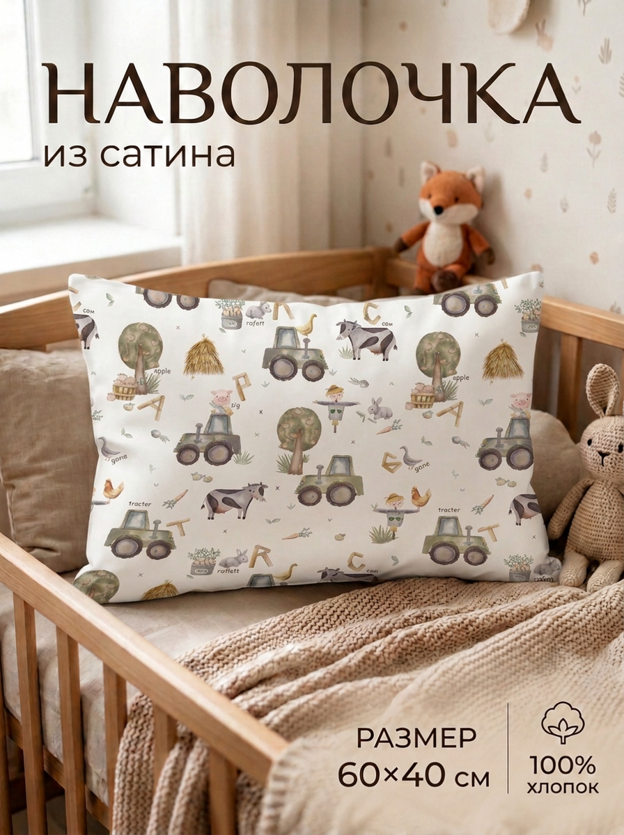 Наволочка Мягкий Кролик Ферма 40 x 60 см - фото 1