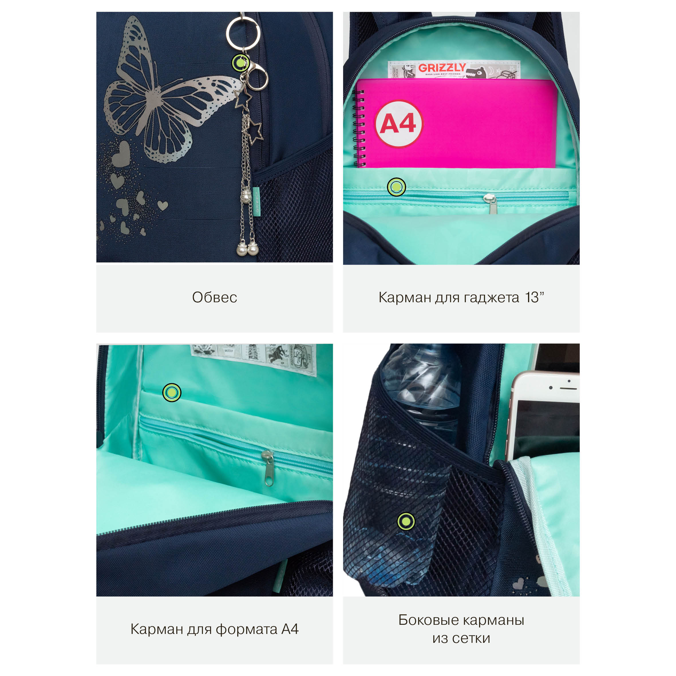 Рюкзак Grizzly для девочки - фото 12