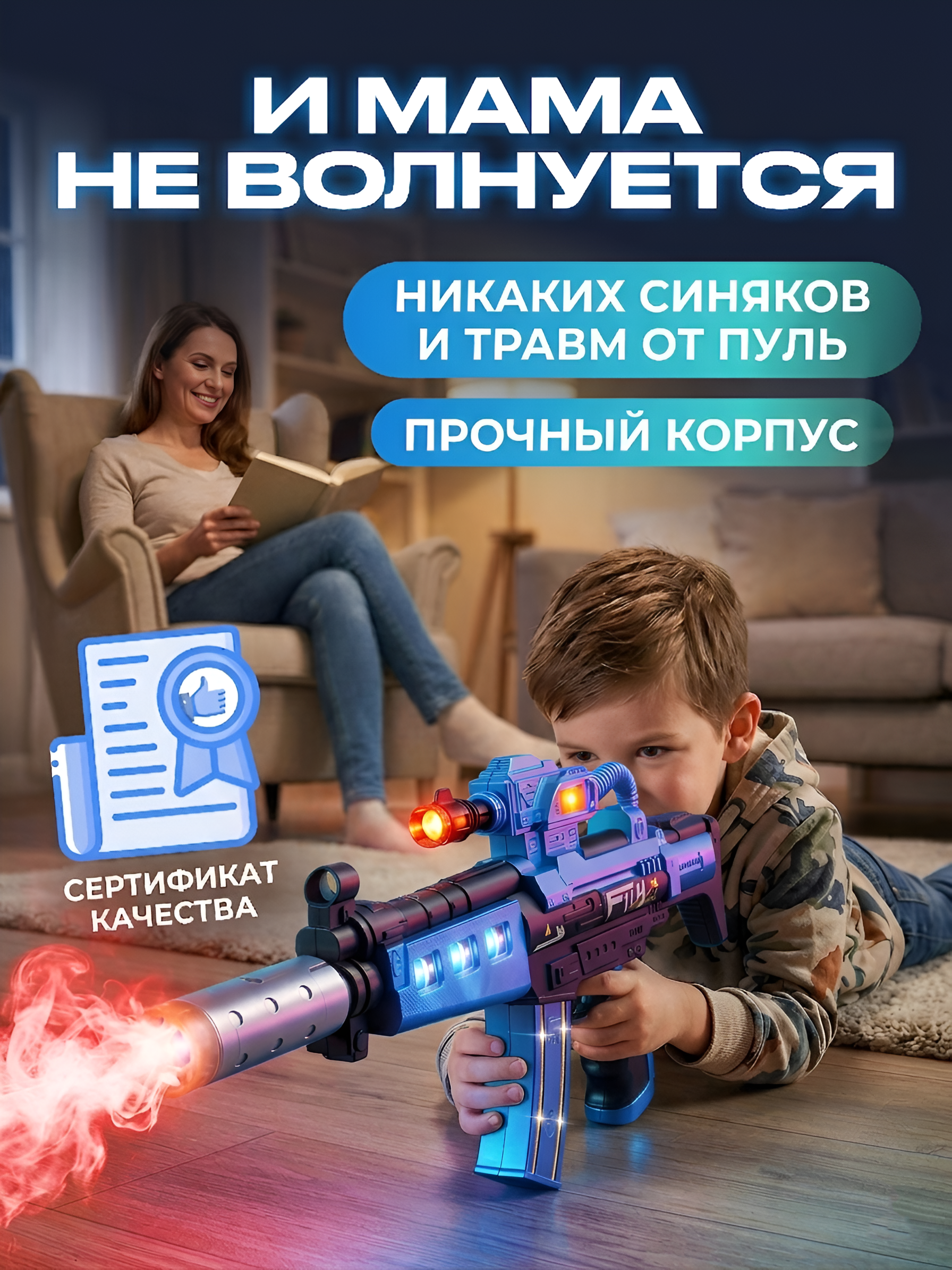 Автомат игрушечный GRACE HOUSE с паром звуком и светом - фото 4