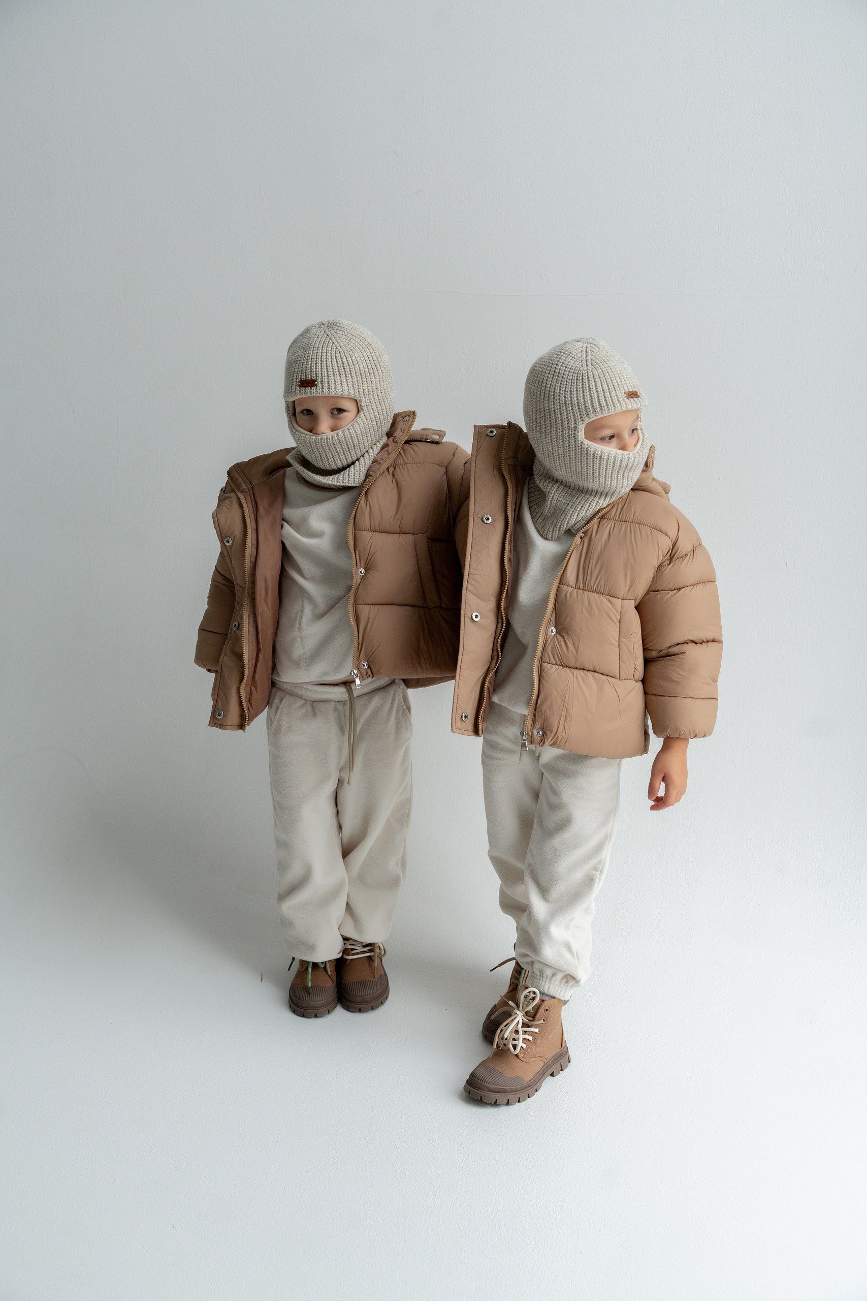 Шапка-шлем ЛаМама балаклава_беж_зима - фото 4