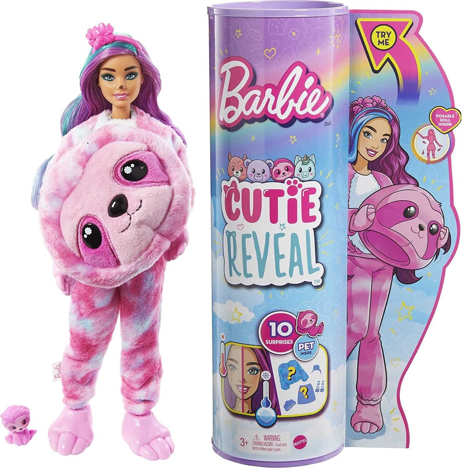 Кукла модельная Barbie Cutie Reveal Ленивец HJL59 - фото 1