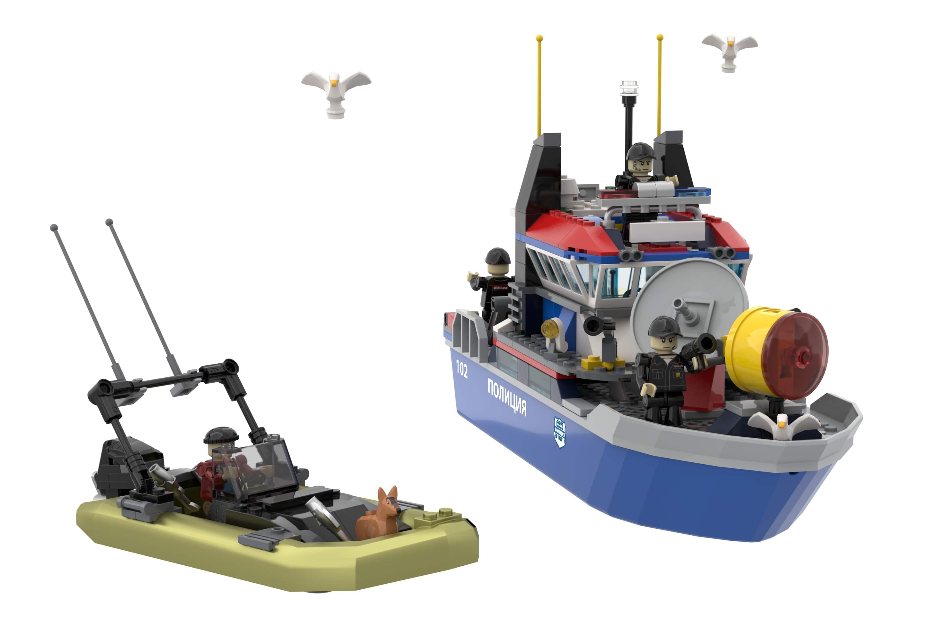 Конструктор brick labs Катер полиции 354 дет. - фото 6