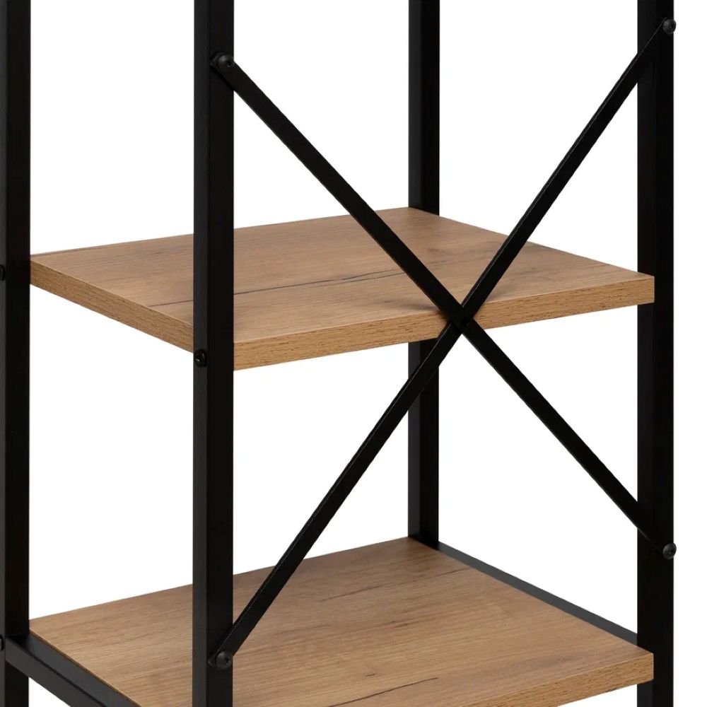 Стеллаж Leset Стилвуд 15 узкий 5 полок Черный/Дуб крафт золотой - фото 7