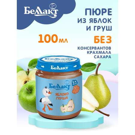 Пюре фруктовое Беллакт из яблок и груш 100г Х3 шт