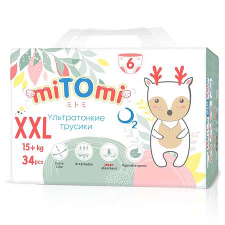Трусики miTOmi O2 XXL (15+ кг) 34 шт.