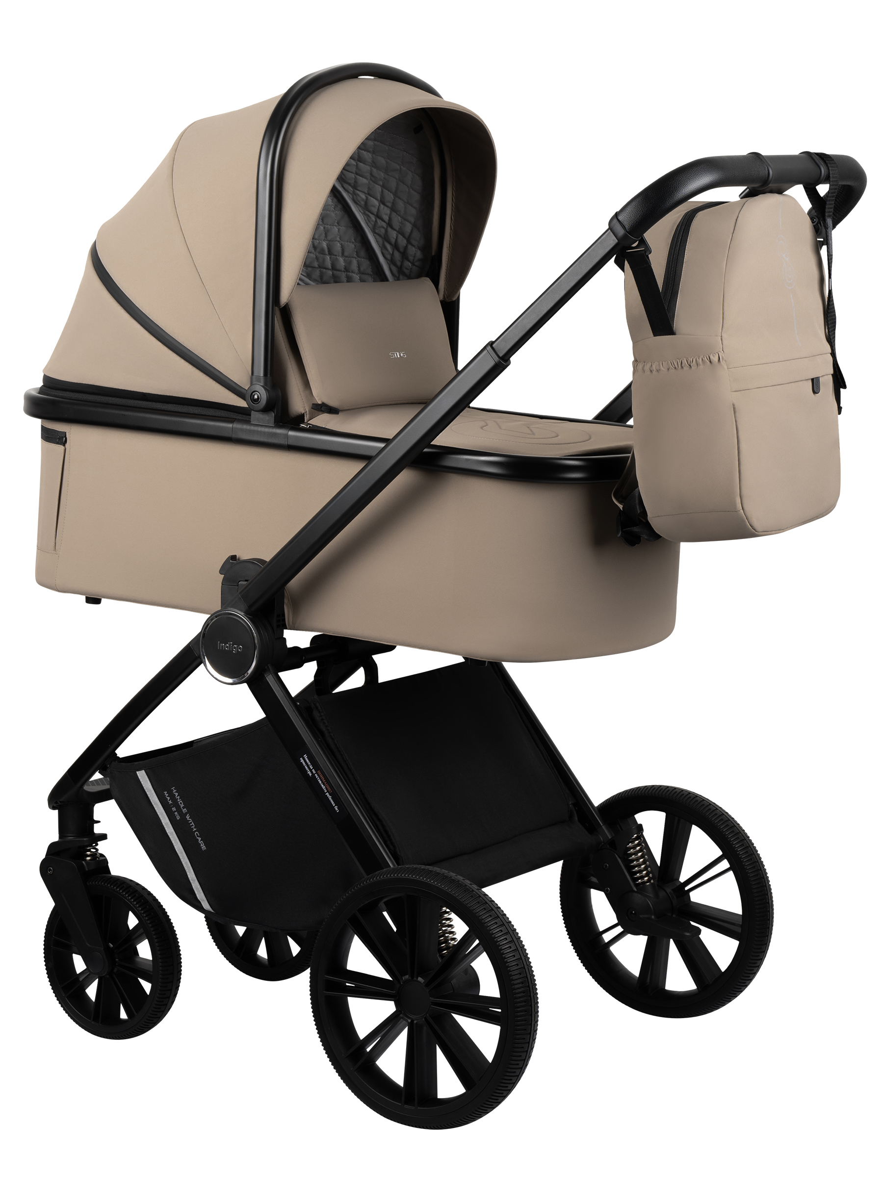 Коляска 3в1 Indigo Sting бежевый - фото 1