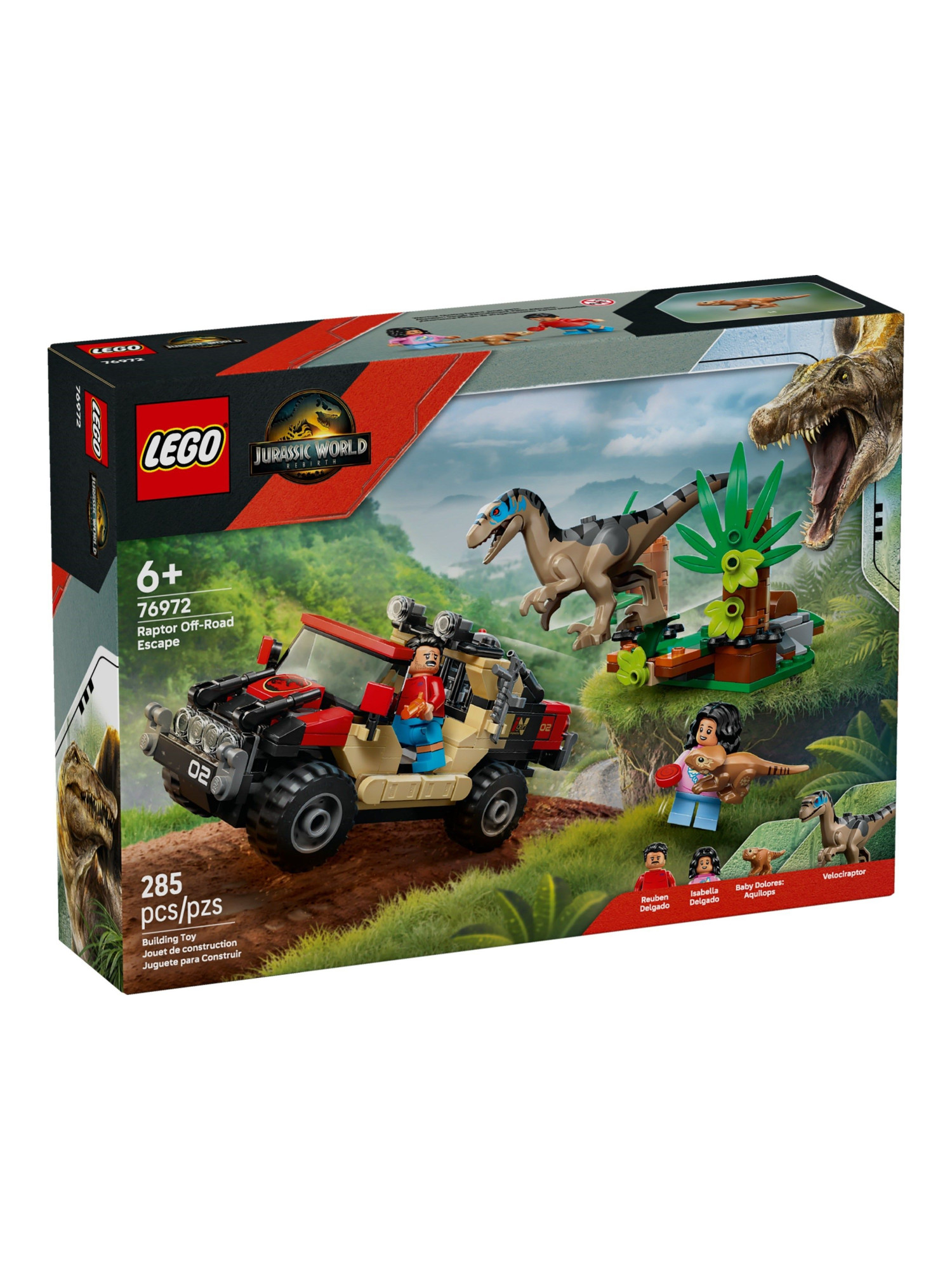 Конструктор LEGO Jurassic World Побег раптора по бездорожью 285 дет. - фото 1