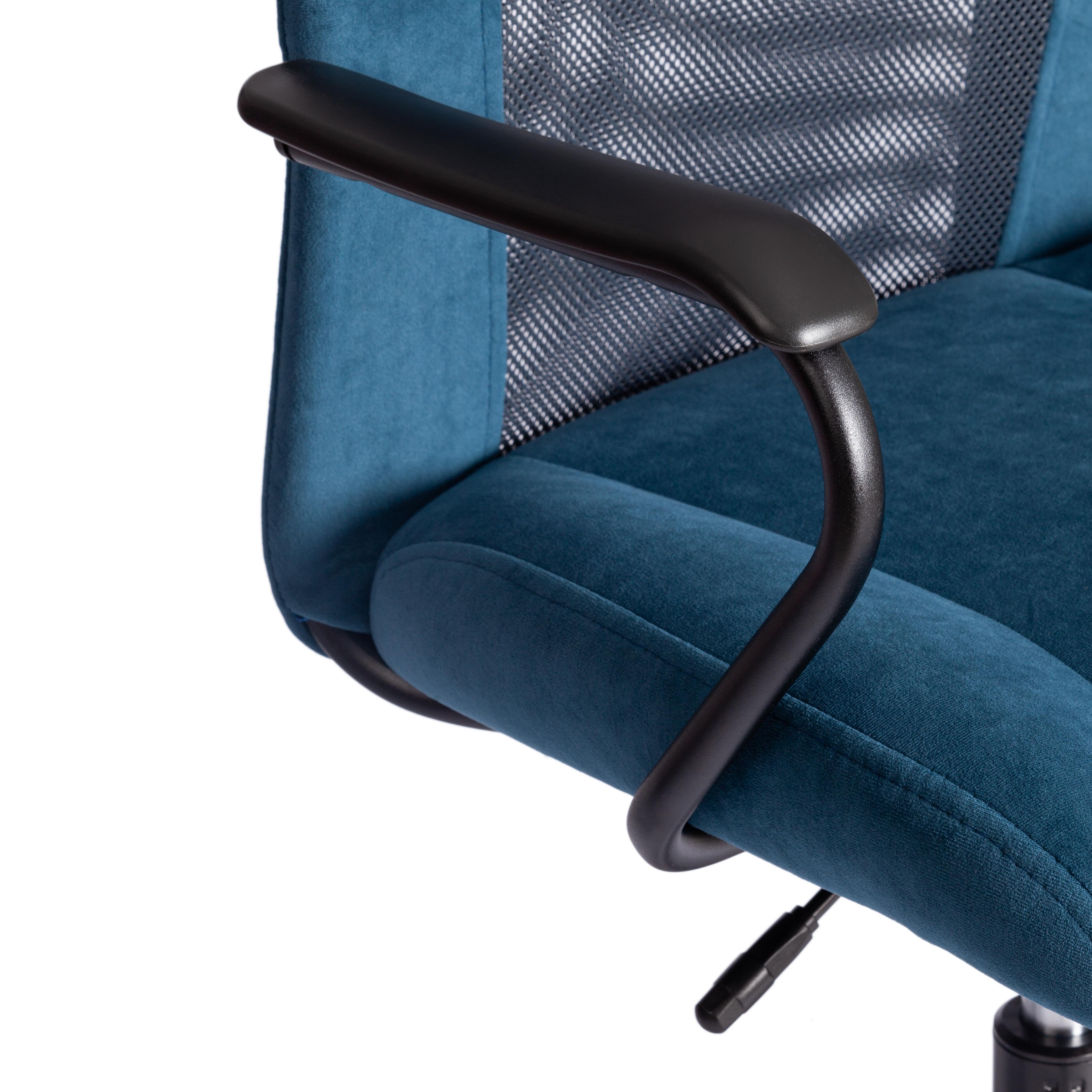 Компьютерное кресло TETCHAIR флок/ткань синий/серый - фото 14