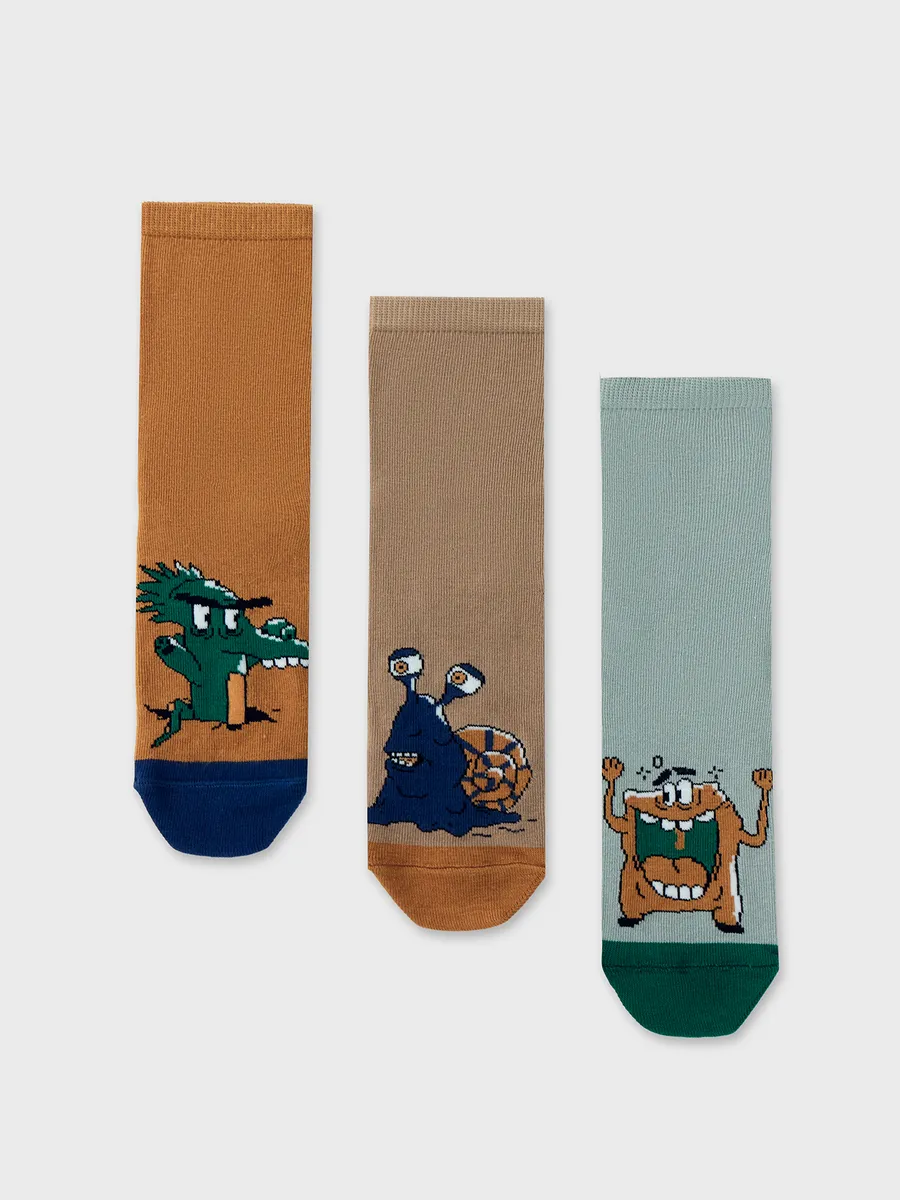 Носки 3 пары Mark Formelle (Марк Формэль) 430A-2847/кэмел /капучино /св.оливка - фото 6